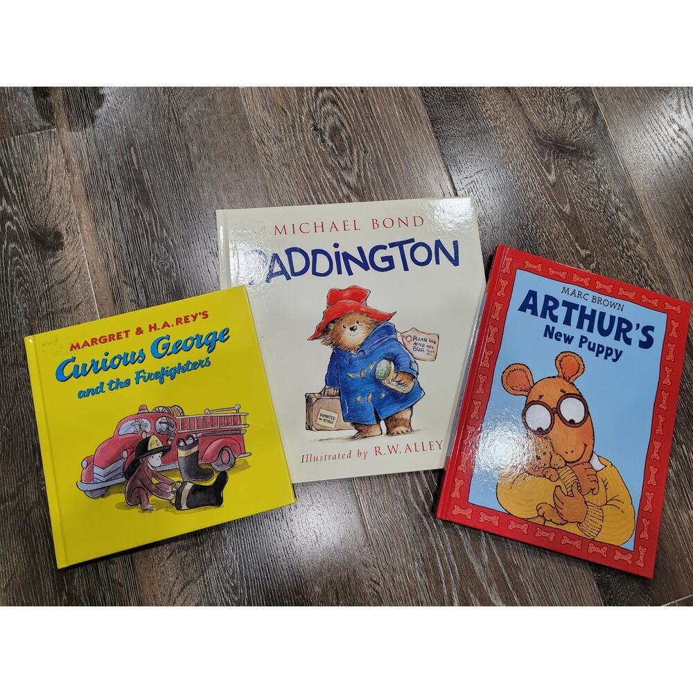 Children's Book Set of 3 Hard Cover Curious George, Paddington, Arthur #1